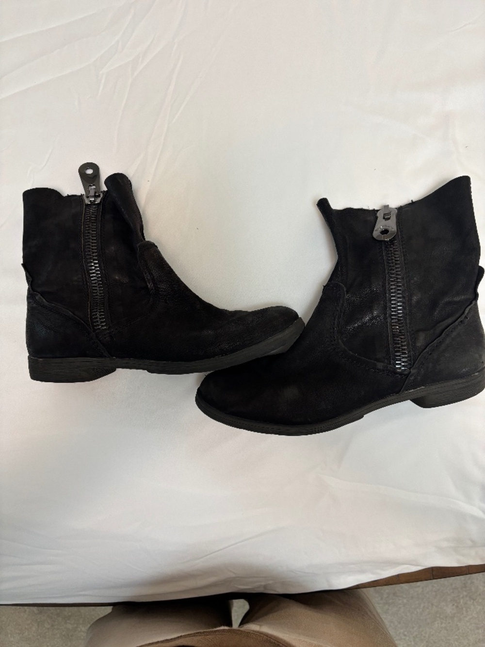 Black suede leather bootie